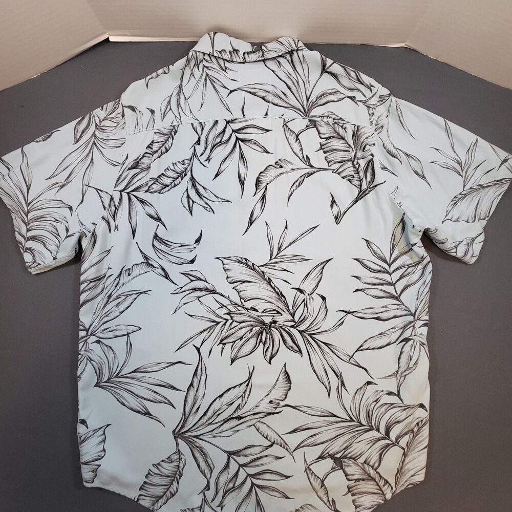 Margaritaville Mens XL Blue Silk Blend Hawaiian Shirt Tropical Coastal Grandpa - Picture 7 of 9